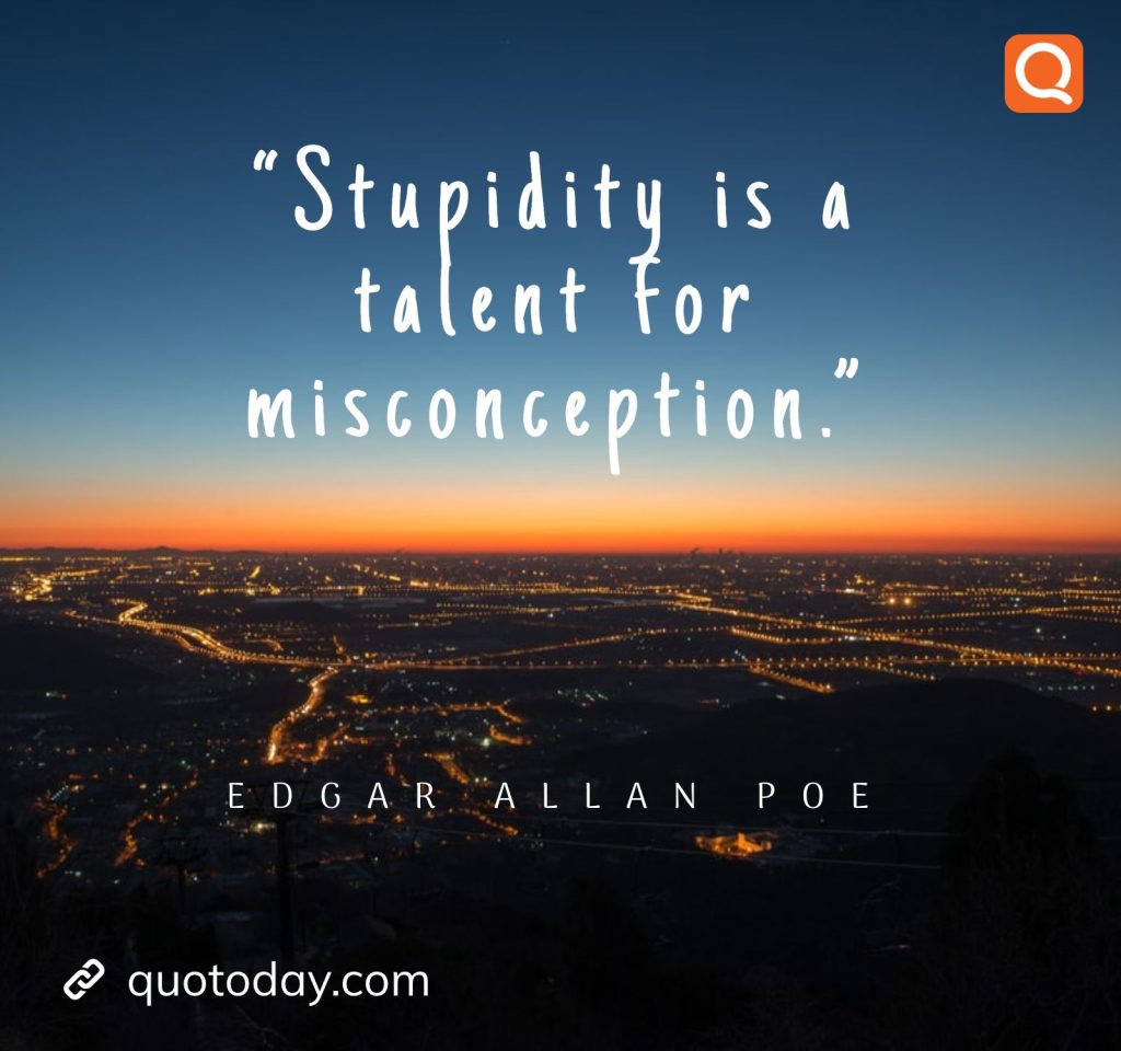 15. “Stupidity is a talent for misconception.” ― Edgar Allan Poe