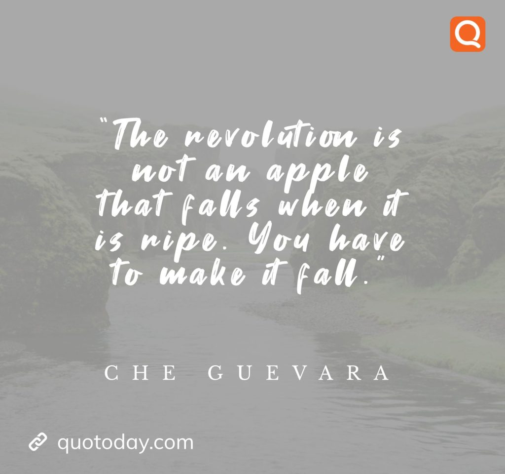 11. “The revolution is not an apple that falls when it is ripe. You have to make it fall.”  - Che Guevara