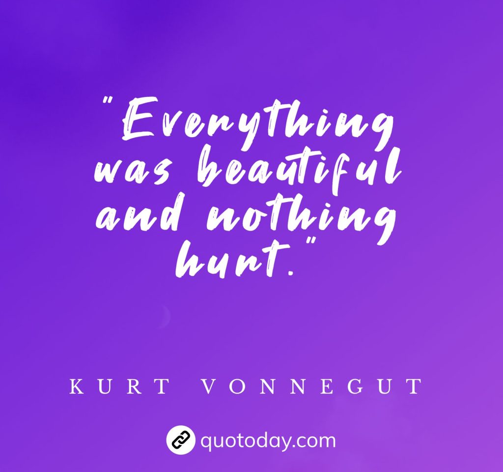 "Everything was beautiful and nothing hurt." – Kurt Vonnegut